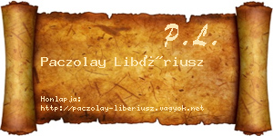 Paczolay Libériusz névjegykártya